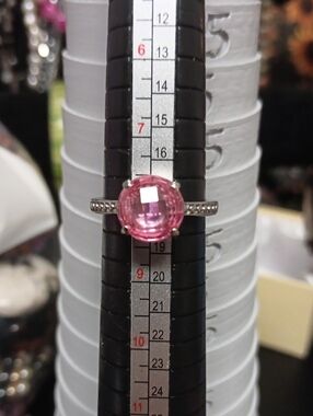 EverTrue Simulated Pink Diamond Ring (Size 8) and Pendant Necklace 20 Inches